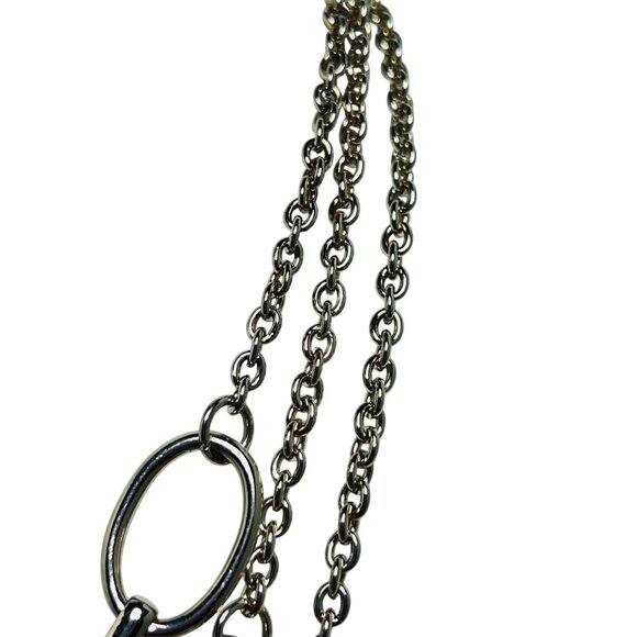 Triple Strand Gold Tone Chunky Chain Necklace (5709) - Picture 4 of 5